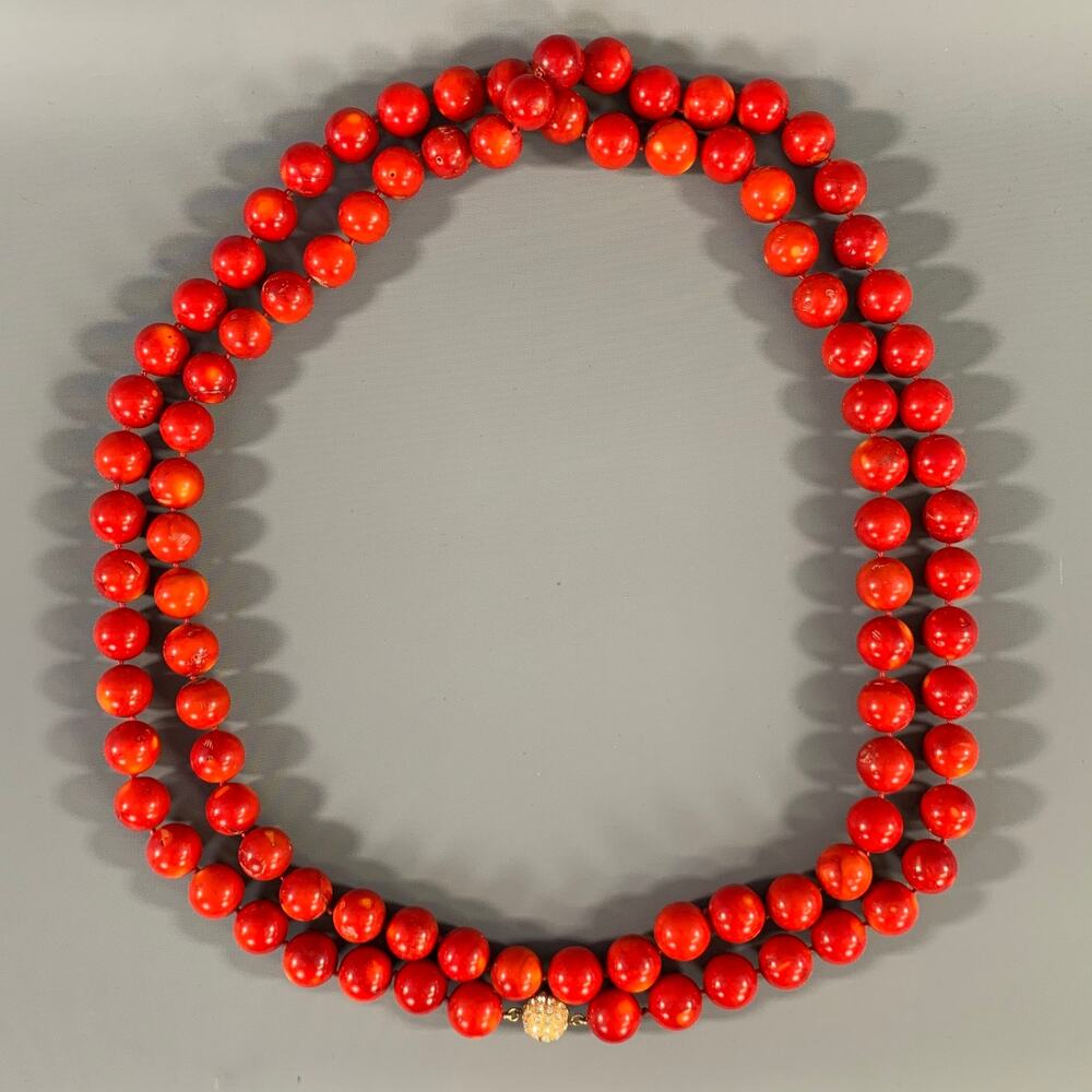 NO BRAND Red Gold Coral Necklace